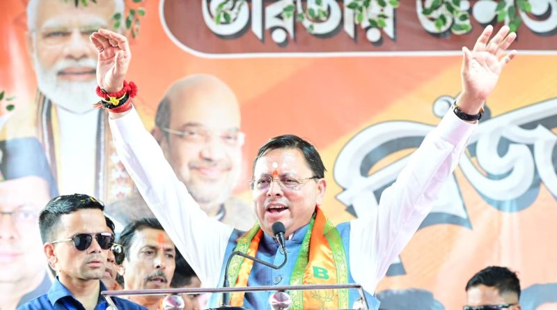 बंगाल के चुनावी रण में उत्तराखंड के ‘धाकड़’ धामी की एंट्री, बनगांव में दिखा जनसैलाब